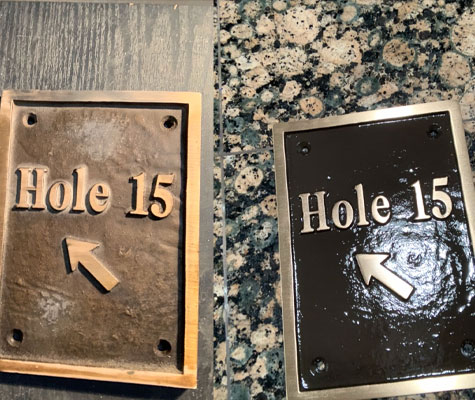 Bronze plaque restoration